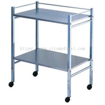 MEDICAL INSTRUMENT TABLE TROLLEY  Chrome plated steel  Model CT1010 