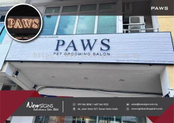 PAWS - Iron Lettering with Led Lighting