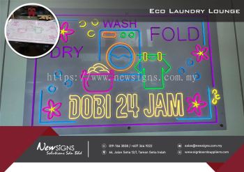 Eco Laundry Lounge - PVC FoamBoard with Led Neon
