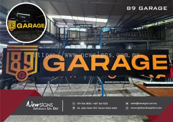 89 GARAGE - Gi Base with 3D Alum Front Lit Lettering
