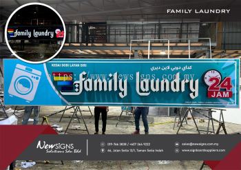 FAMILY LAUNDRY -   Polycarbonate with Printing Sticker & Front Lit