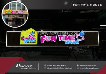 FUN TIME HOUSE - Jikowa Panel Base with Alum Front Lit Lettering and Contour Light