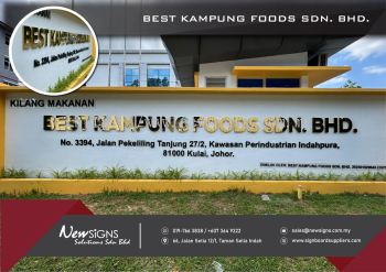 BEST KAMPUNG FOODS SDN. BHD. - PVC FOAMBOARD Lettering with 1mm Stainless Steel Gold Ba