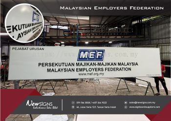 Malaysian Employers Federation - Acp Base with PVC Foamboard Lettering
