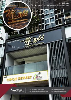 M GOLD ALL ABOUT BEAUTY SERVICES - ACP Base with Stainelss Steel Gold BA (Back Lit)