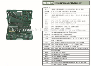 1/2" DR. & 1/4" DR. TOOL KIT 127 PCS - S04H524127S