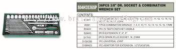3/8" DR. COMBINATION TOOL SET 36 PCS - S04H3536S