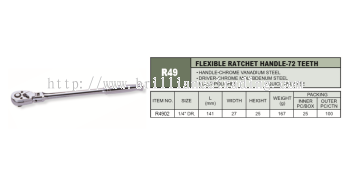 FLEXIBLE RATCHET HANDLE-72 TEETH - R4902