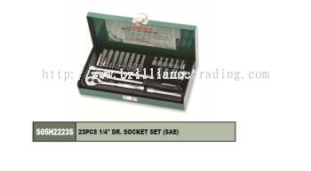 1/4" DR. SOCKET SET (SAE) 23 PCS - S05H2223S