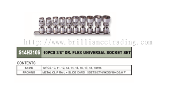 3/8" DR. FLEX UNIVERSAL SOCKET SET 10 PCS - S14H310S