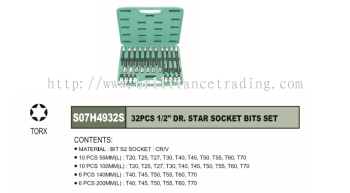 1/2" DR. STAR SOCKET BITS SET 32 PCS - S07H4932S