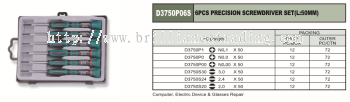 PRECISION SCREWDRIVER SET (L:50MM) 6 PCS - D3750P06S