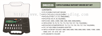 FLEXIBLE RATCHET DRIVER BIT SET 53 PCS - DR0253S