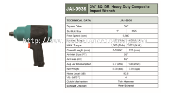 3/4" SQ. DR. HEAVY-DUTY COMPOSITE IMPACT WRENCH - JAI-0936