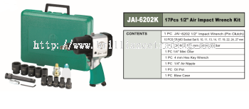 1/2" AIR IMPACT WRENCH KIT 17 PCS - JAI-6202K