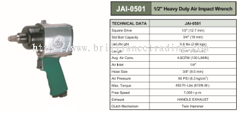 1/2" HEAVY DUTY AIR IMPACT WRENCH - JAI-0501