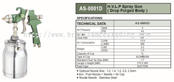 H.V.L.P SPRAY GUN (DROP FORGED BODY) - AS-0001D