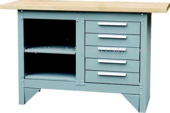 Workbench, 5 Drawer Cabinet And Shelved Workbench, SEN4055050K