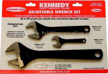 Adjustable Spanner Set, Phosphate Finish 3Pcs, KEN5010600K