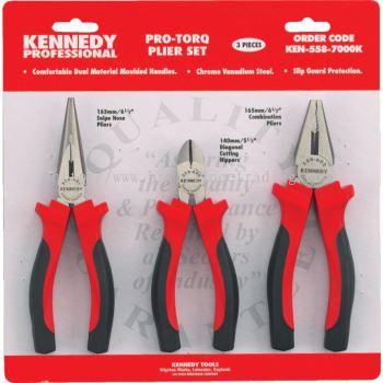 PRO-TORQ COMFORT GRIP PLIERS 3PCS - KEN5582120K