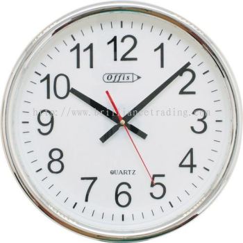 Clock, Chrome Wall Clock 14", OFI8230010K