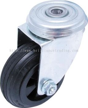 Castors, Black Rubber Tyre Swivel Type With Bolt Hold 100mm ATL9455230K