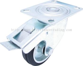 Castors, Black Rubber Tyre Swivel Type With Top Plate 100mm ATL9452635K