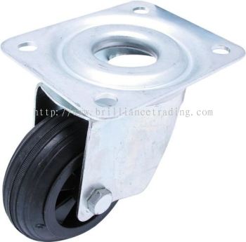 Castors, Black Rubber Tyre Swivel Type With Top Plate 125mm ATL9455310K