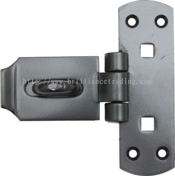 Heavy Duty Vertical Hasp And Staples 150mm Black MTL9496120K