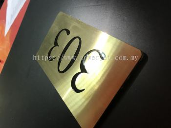 Gold Metal Cutting with Black Acrylic Base - Number Plate 