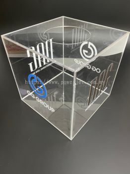 Customize Lucky draw Box with Company logo sticker