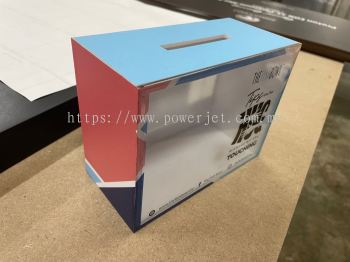 Customize Acrylic Donation Box with sticker