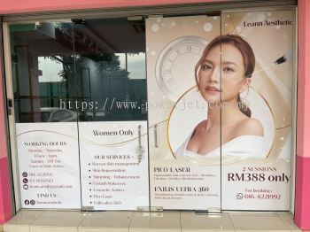 Glass Door Sticker for Beautician Shop