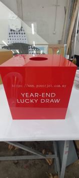 Year end lucky draw acrylic box with custom colour