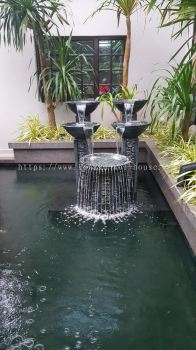 Nice flowing water feature @ Indah Pura Kulai