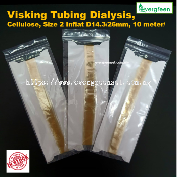 Visking Tubing Dialysis, Cellulose, Size 2 Inflat D14.3/26mm, 10 meter/ Pack