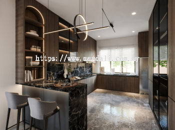 Dry Kitchen - Erica Residence @ Semi Detached | Interior Design in Selangor & KL Now