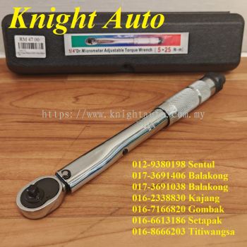 KGT Torque Wrench  1/4"Dr 5-25nm 280mmL Weight 0.58kgs ID38673