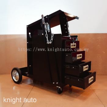 4 Drawer Welding Cart Plasma Cutter MIG TIG ARC Tank Storage with Safety Chain ID32847 
