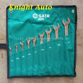 SATA 09019 9pcs Combination Wrench Set 1/4" - 3/4" SAE ID32928     