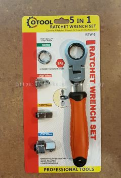1/4",3/8,1/2" 5 in 1 Ratchet Wrench Set ID31065