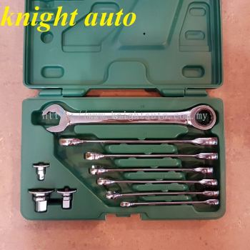 Sata 09081 10pc double ratcheting wrench & adaptor set ID118171  