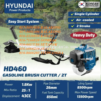 HYUNDAI HD460 STRAIGHT SHAFT Gasoline Brush Cutter Heavy Duty 43cc ID38894