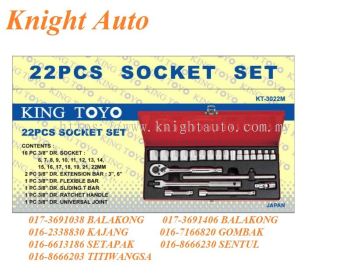 KING TOYO KT-3022M 3/8�� DR. SOCKET SET 22 PCS