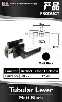 Tubular Lever - Matt Black