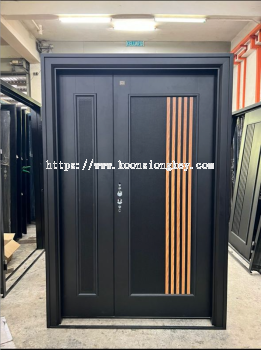 ASIA SECURITY DOOR CR411 D102 DESIGN 5X7 IN MAT BLACK LEFT/RIGHT [OPEN IN]