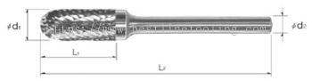 Rotary Burrs - Cylinder Shape with Radius End (Form C)