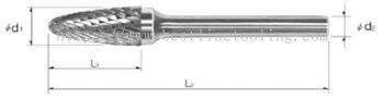 Rotary Burrs - Tree Shape with Radius End (Form F)