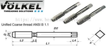 Hand Taps (UNC) - DIN 352 HSS-G Tolerance 2B