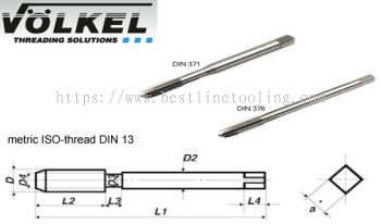 Machine Taps (M) - DIN 371/376 Form B HSS-G Tolerance ISO 2/6H